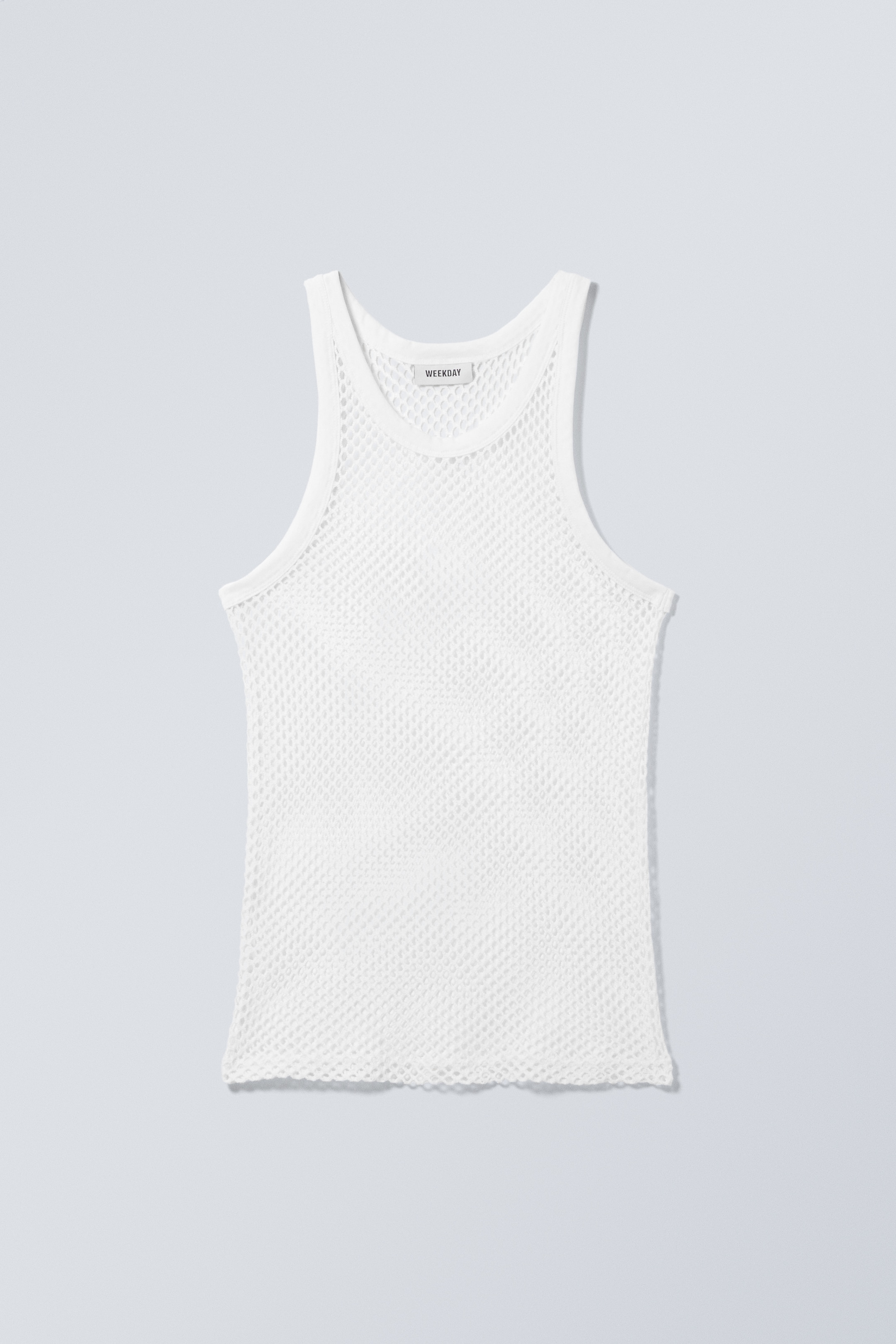 Näytä suurempi kuva: Hihaton verkkopaita - Valkoinen - MIEHET | H&M FI 1