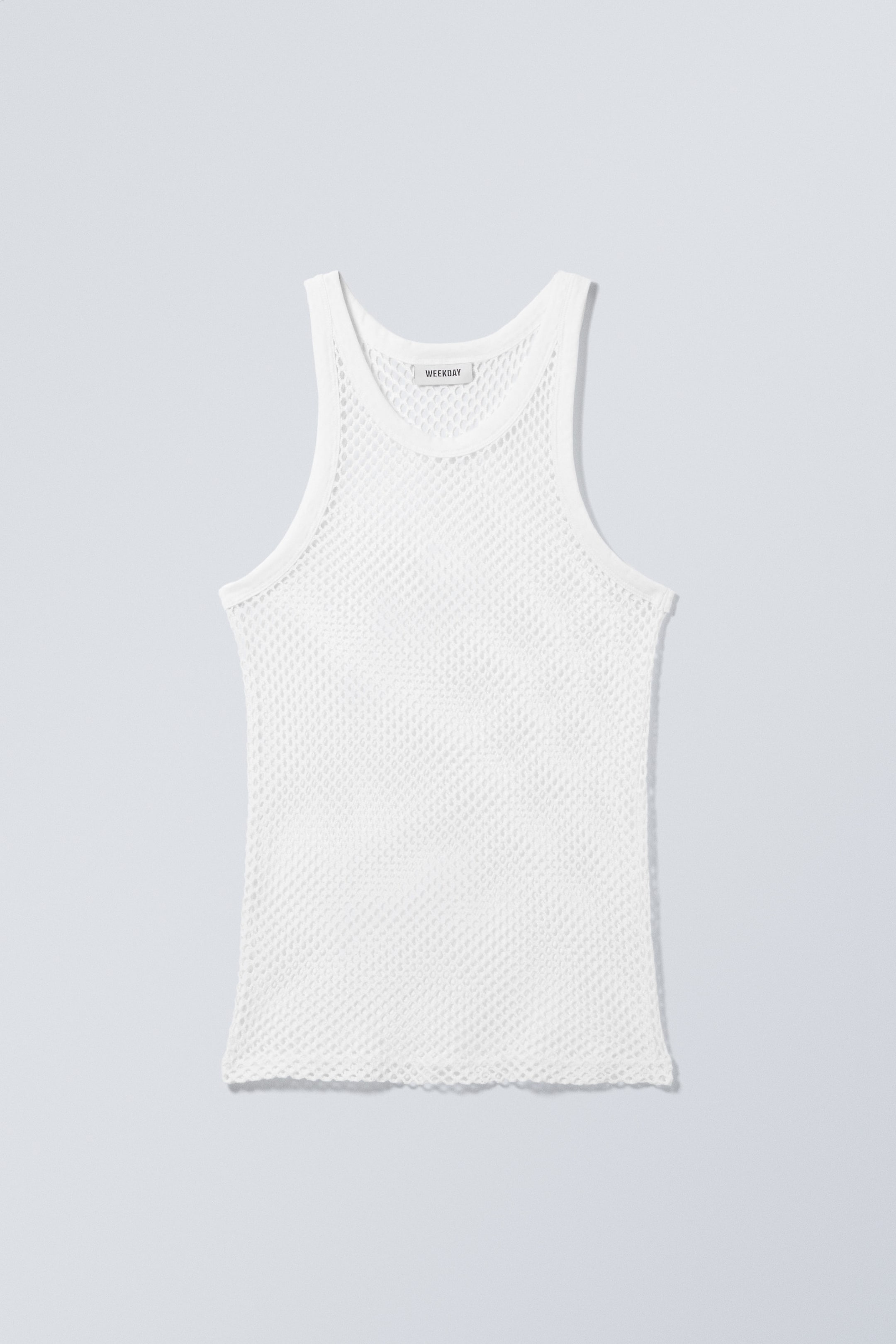 White - Mesh Tank Top - 0