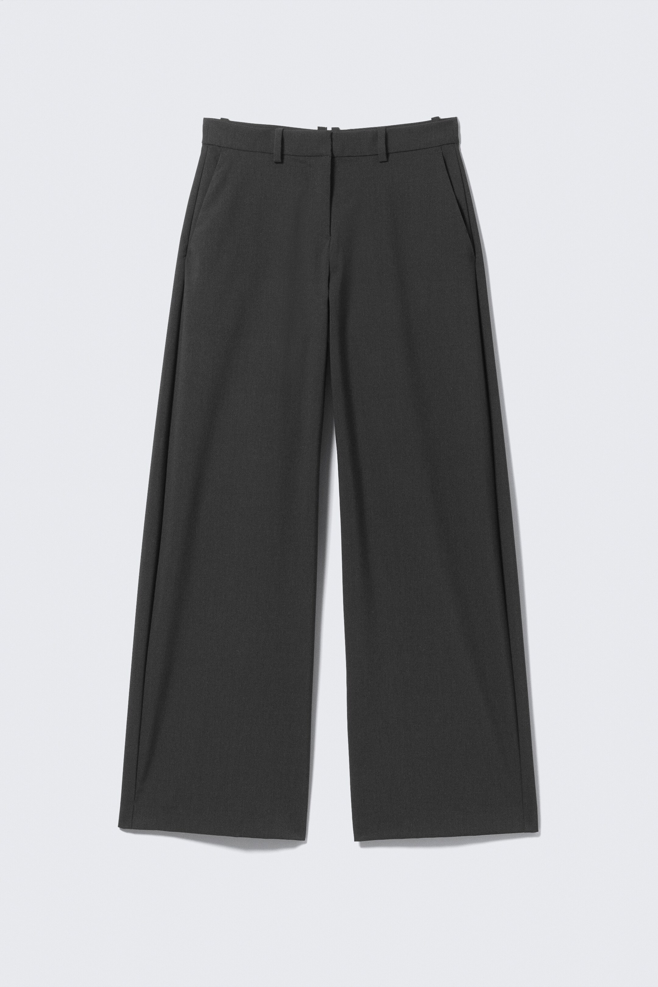 View larger image: Low-Waisted Loose Fit Suit Trousers - Dark Grey Melange - Ladies | H&M GB 5