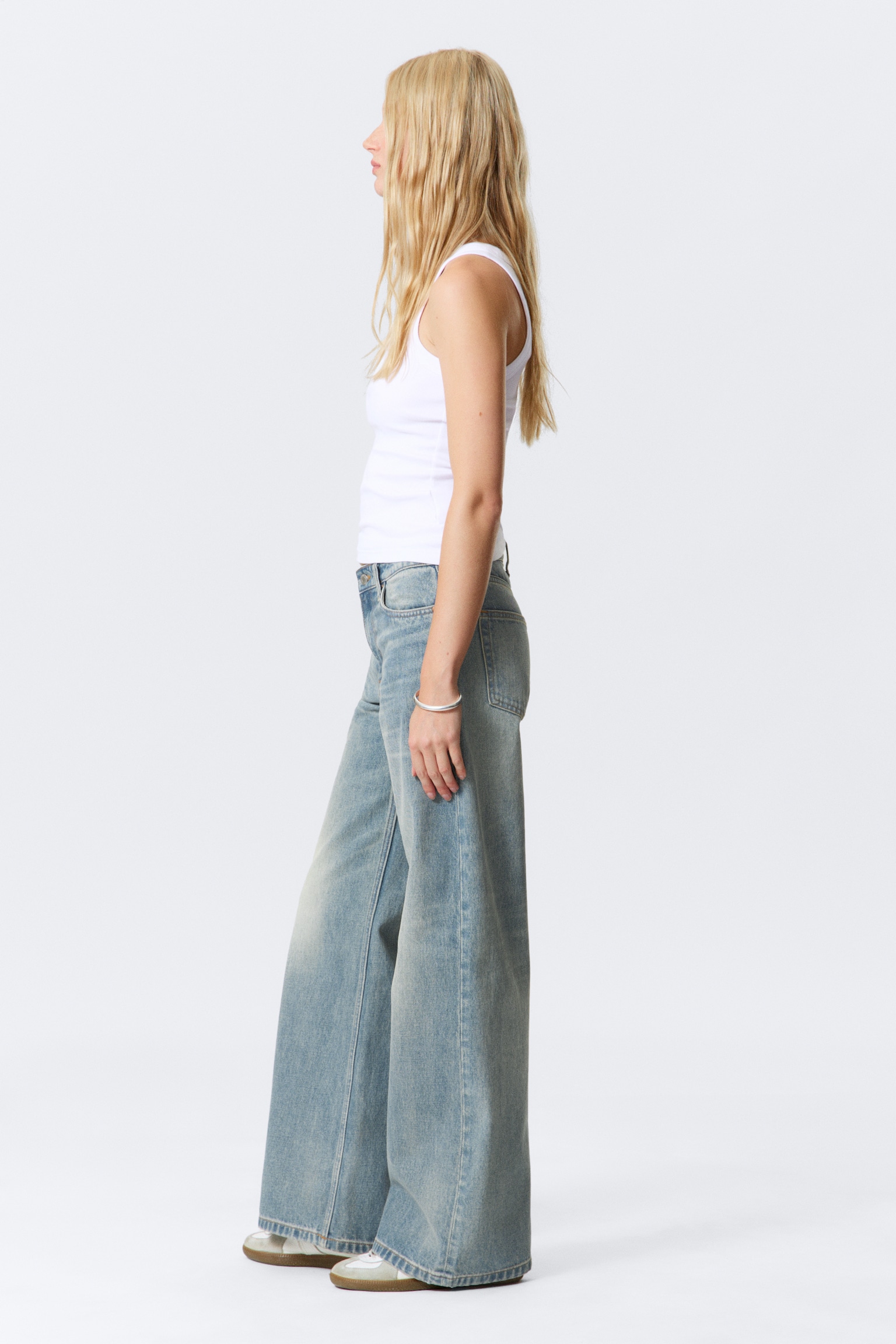 Paz Mid Rise Wide Leg Jeans - Perseus Blue - Medium Blue/Ajax Blue - Ciemnoniebieski/Paloma Black - Black - 7