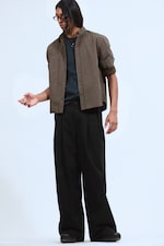 Black - Otis Oversized Pleated Cotton Twill Chinos - 0
