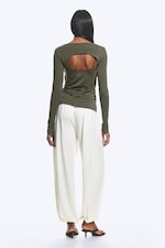 Dusty Khaki Green - Layered Two-Piece Bolero Singlet - 3