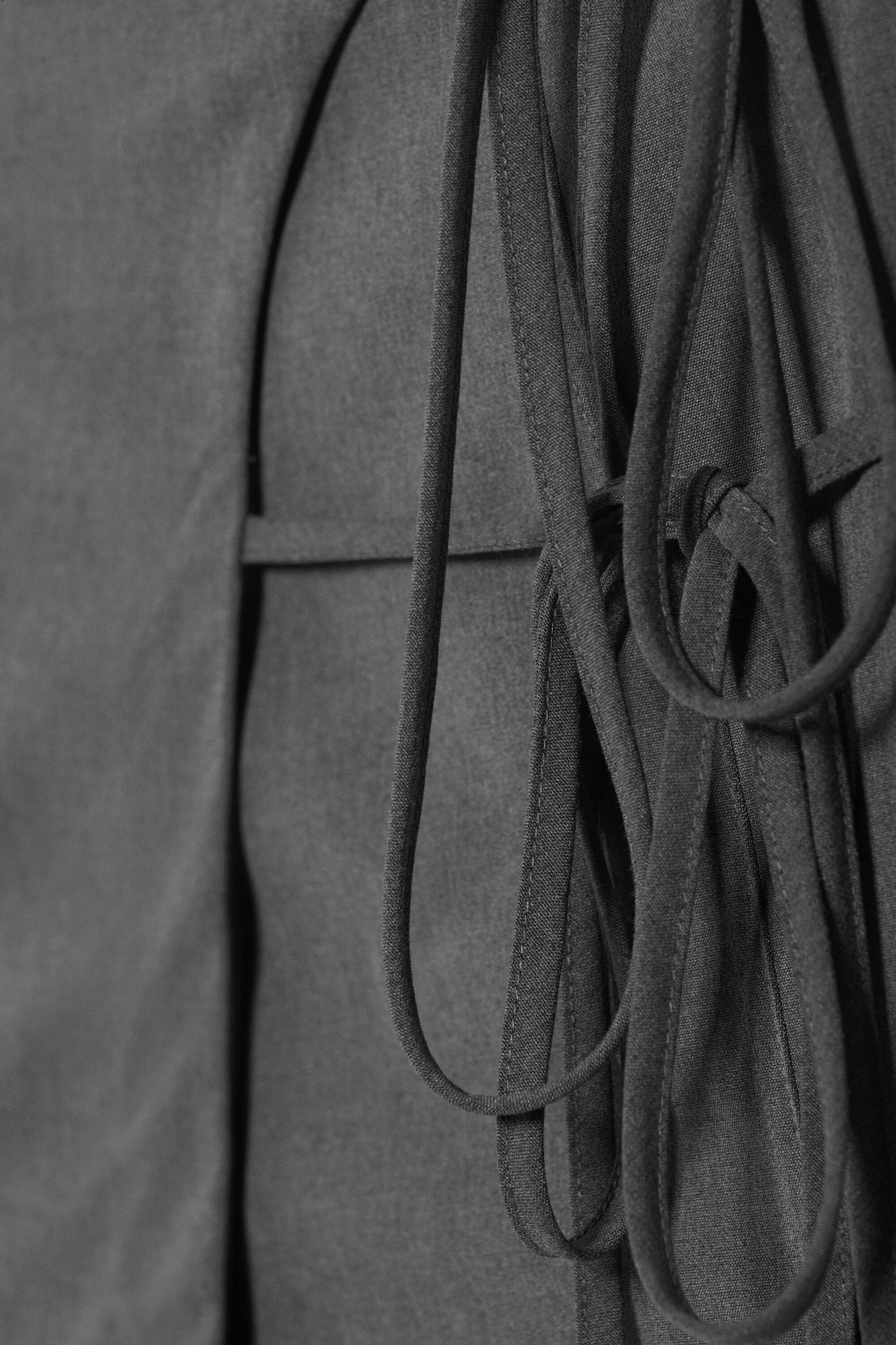 Donkergrijs gemêleerd - Mini-wikkelrok met spaghettibandjes - 2