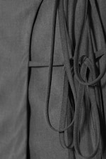 Dark Grey Melange - Strappy Mini Wrap Skirt - 1