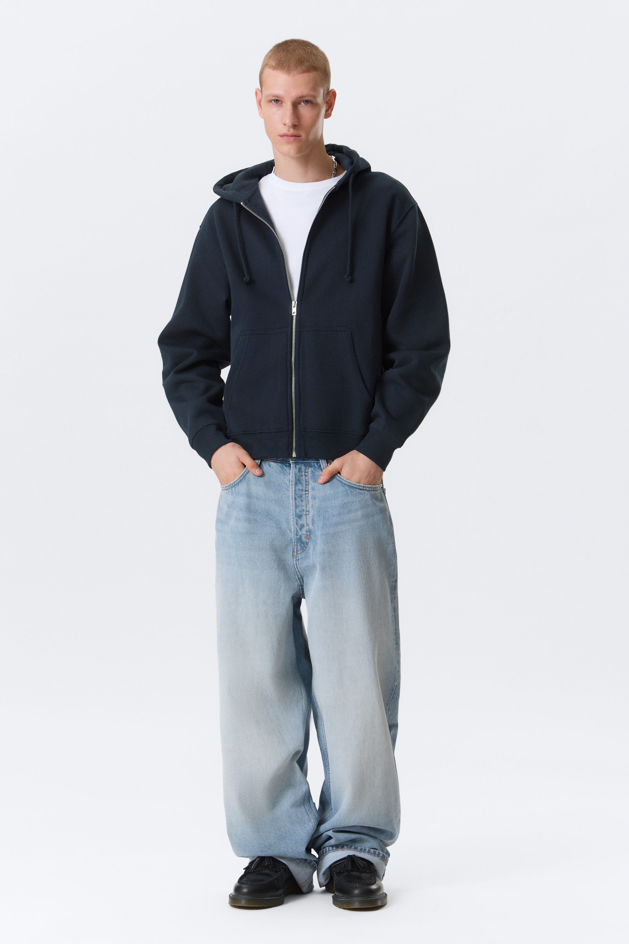 Navy Blue - Classic zip-hoodie - 2