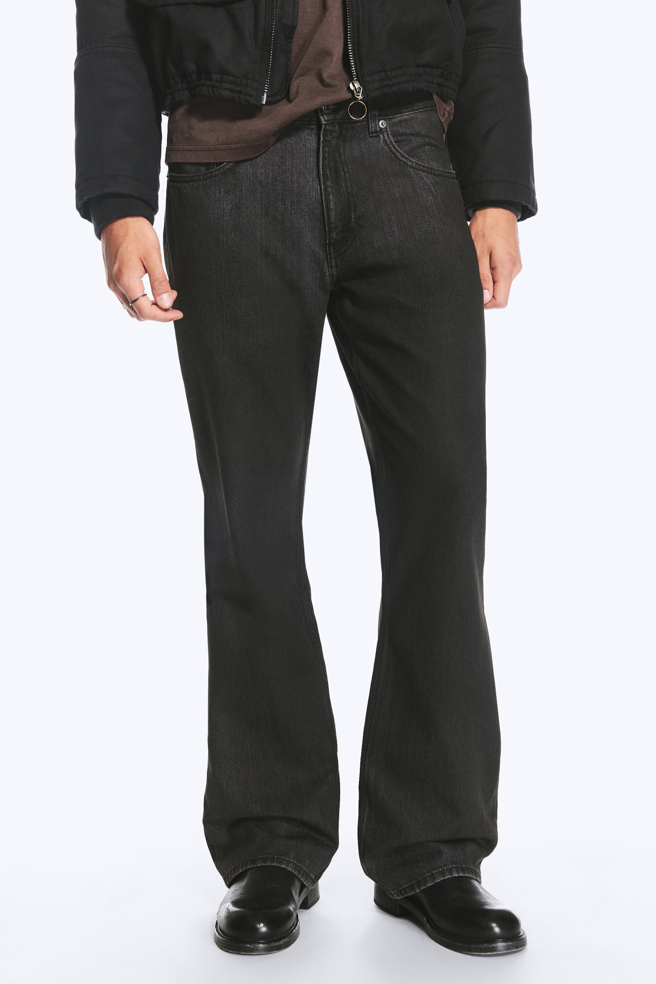 Belagt Svart - Svart - Mercury avslappet bootcut-jeans med mellomhøyt liv - 2