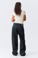 Blue Rinse - Dark Blue - Astro Loose Baggy Leg Jeans - 9