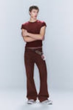 Verwaschenes Dunkelrot - CM x LB Boo Bootleg Washed Red Unisex Jeans - 0