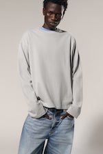 Ljus dimmig mullvad - Långärmad T-shirt med lös boxig passform - 0