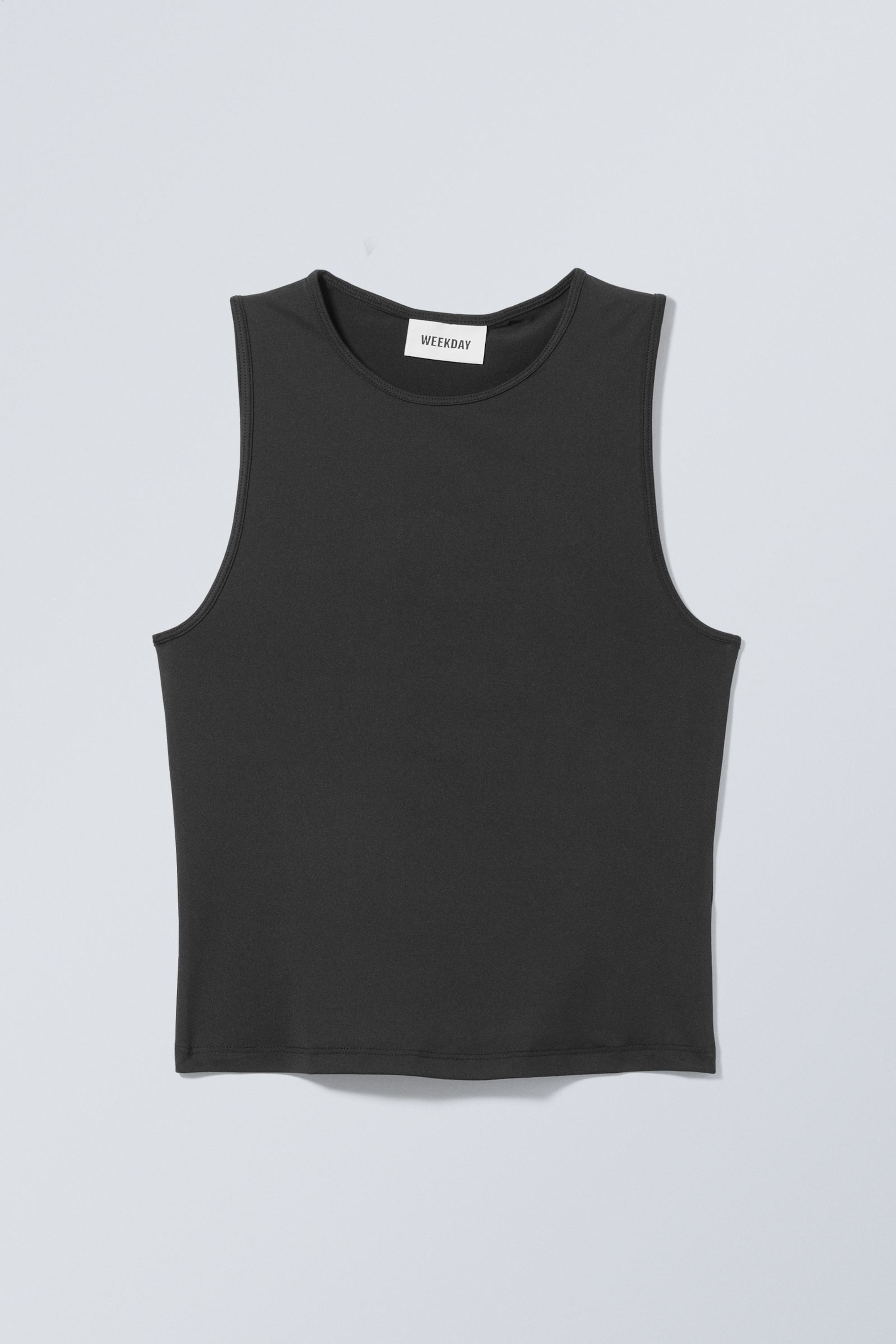 Black - Fine Fitted Tank Top - 1