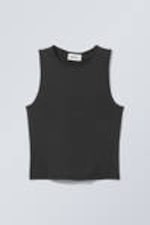 Black - Fine Fitted Tank Top - 0