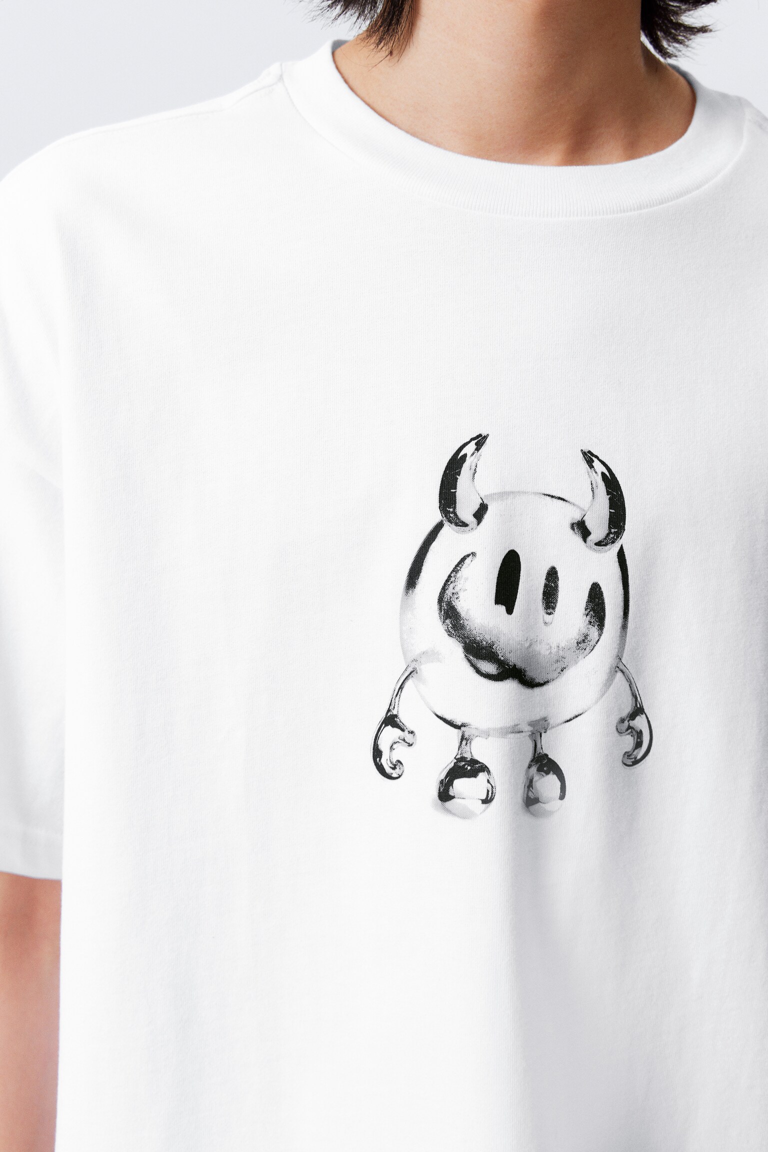 Great Boxy Printed Graphic Tee - White - Smilish/Dark Red/Bright Blue - Four Man Gang/Black - Restart/Washed Black - Mizzion/White - Tiger Wolf/Black - Biker Skull/Black - Butterskull/White - Frog Man - 5