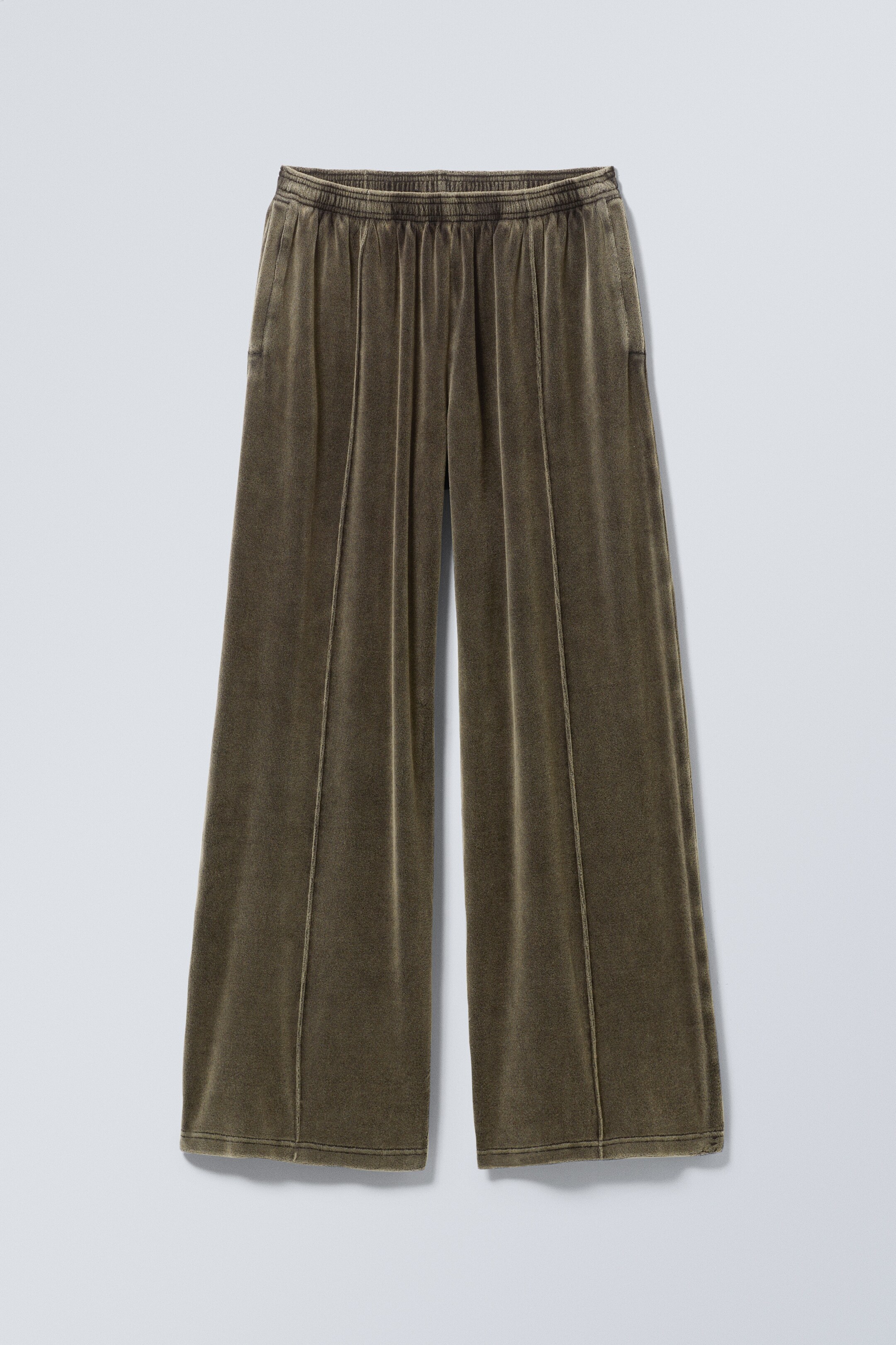 View larger image: Loose Washed Velvet Track Trousers - Washed Black - Ladies | H&M GB 1