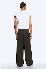 Dark Brown - Emil Loose Fit Chino Trousers - 3