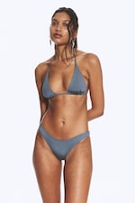 Dusty Blue - Shimmer - Brazilian Mini Bikini Bottom - 0