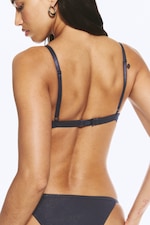 Dunkelblau - Minimalistischer, gerippter Soft-Triangel-BH - 2