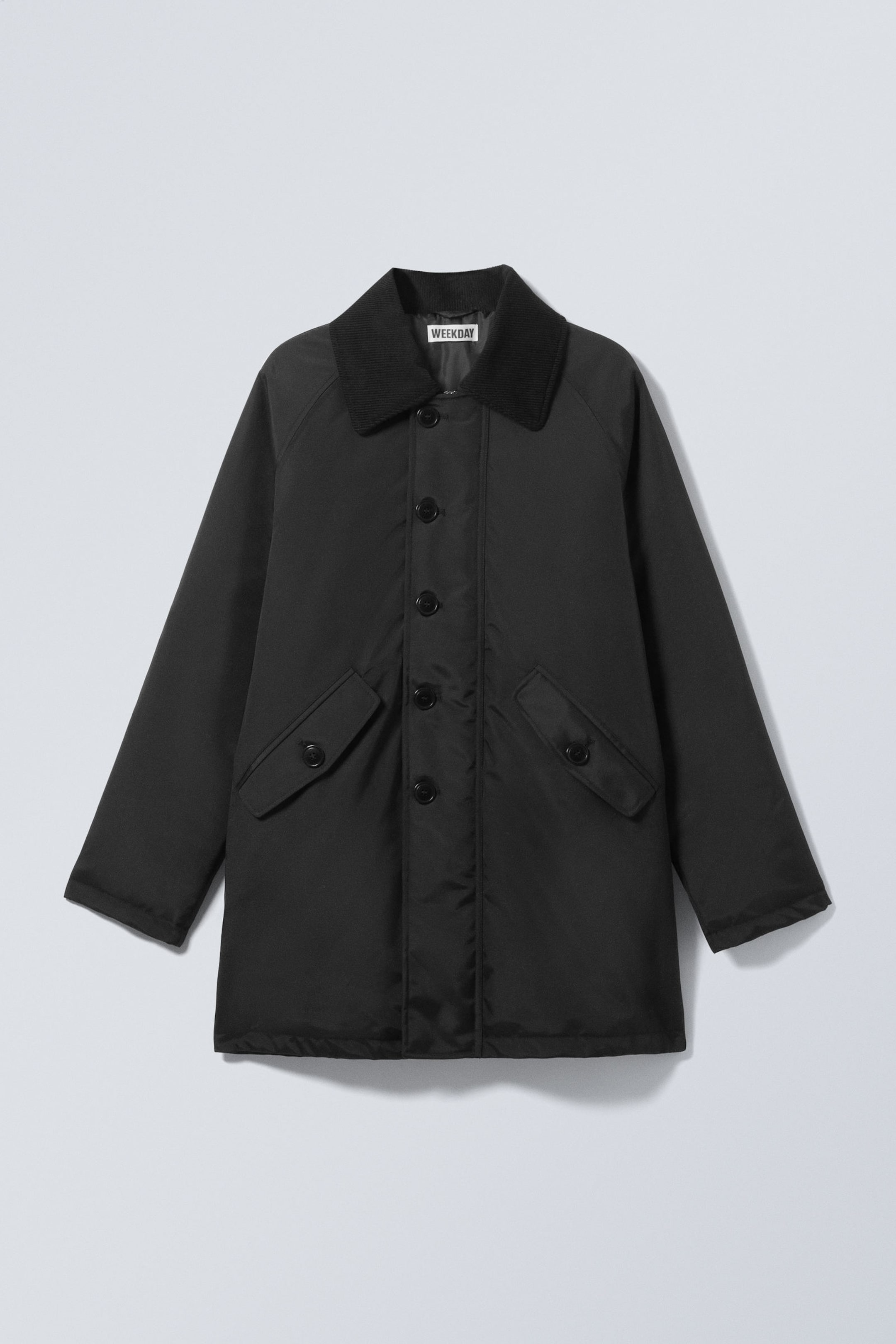 Zwart - Oversized gewatteerde jas van nylon - 5