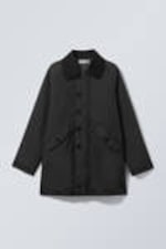 Zwart - Oversized gewatteerde jas van nylon - 5