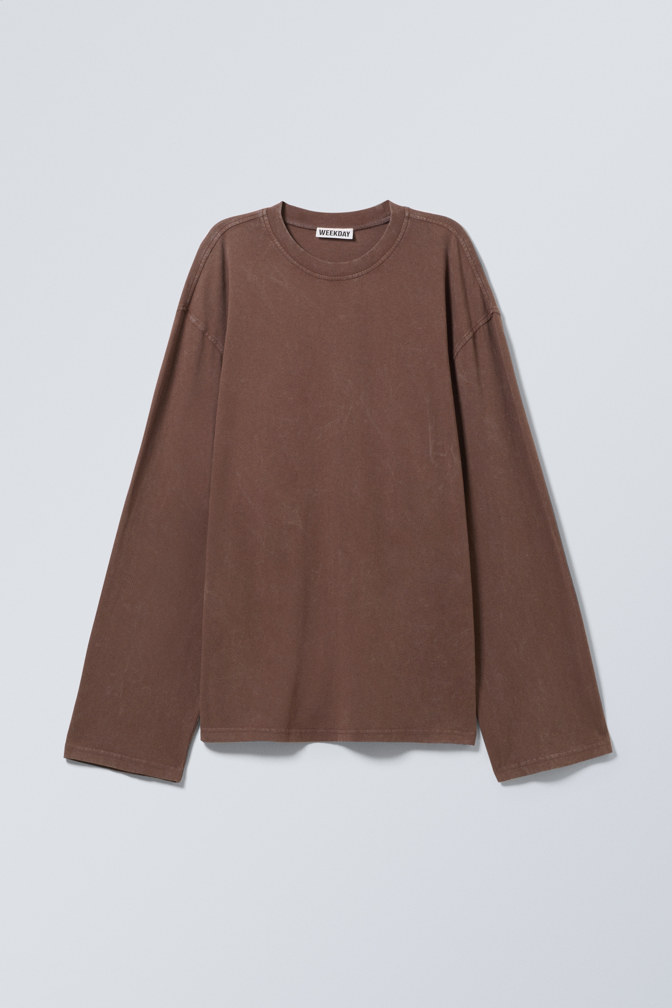 View larger image: Soft Oversized Long Sleeve Top - Washed Dark Mole - Ladies | H&M GB 1