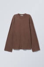 Mörk tvättad mullvad - Soft Oversized Long Sleeve Top - 0