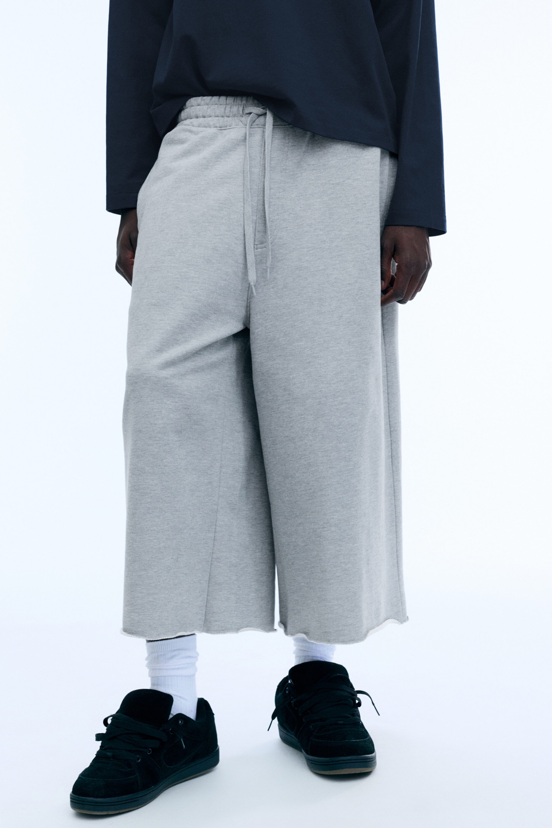 Light Dusty Grey Melange - Pantalon de jogging baggy trois-quarts - 2