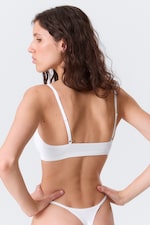 White - Scooped Soft Cotton Bra - 2