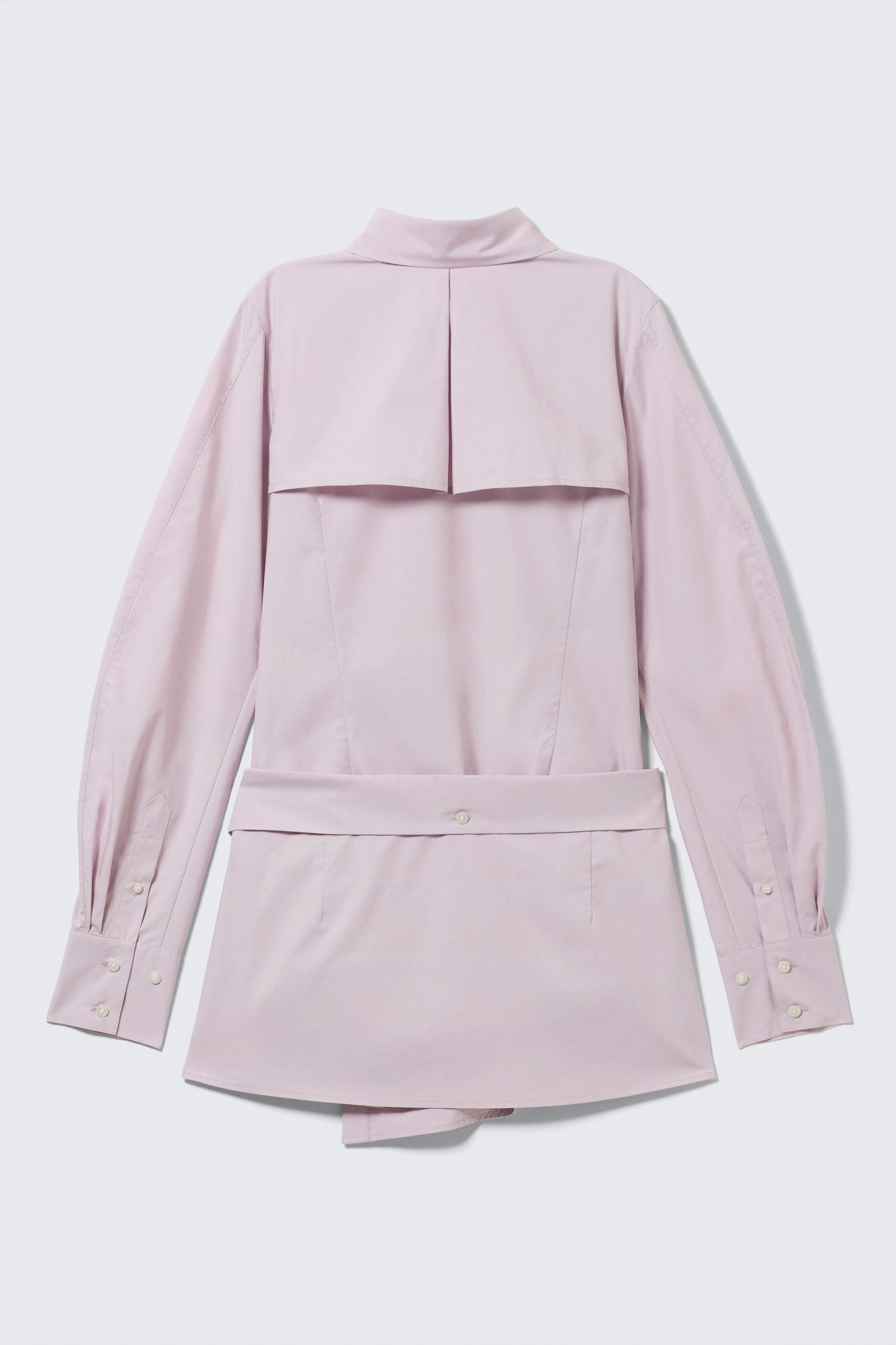 Dusty Pink - Sculpted Cotton Shirt Dress - 7