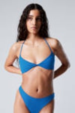 Bright Blue - Turn Halter Bikini Top - 1