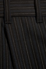 Schwarz gestreift - Banks - Oversized Anzughose aus Wollmix - 5