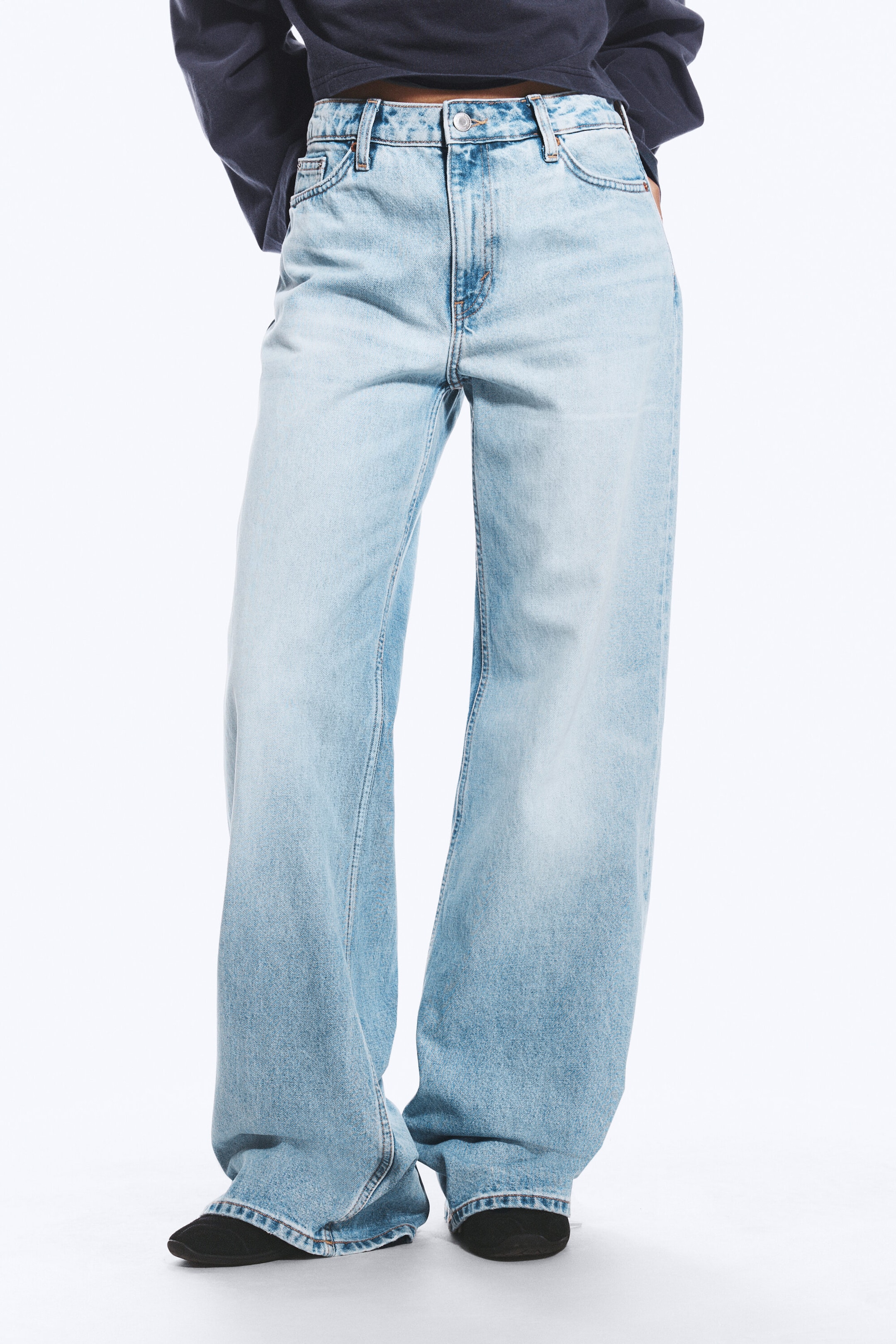 Trot Blue - Light Blue - Paz Mid Rise Wide Jeans - 4