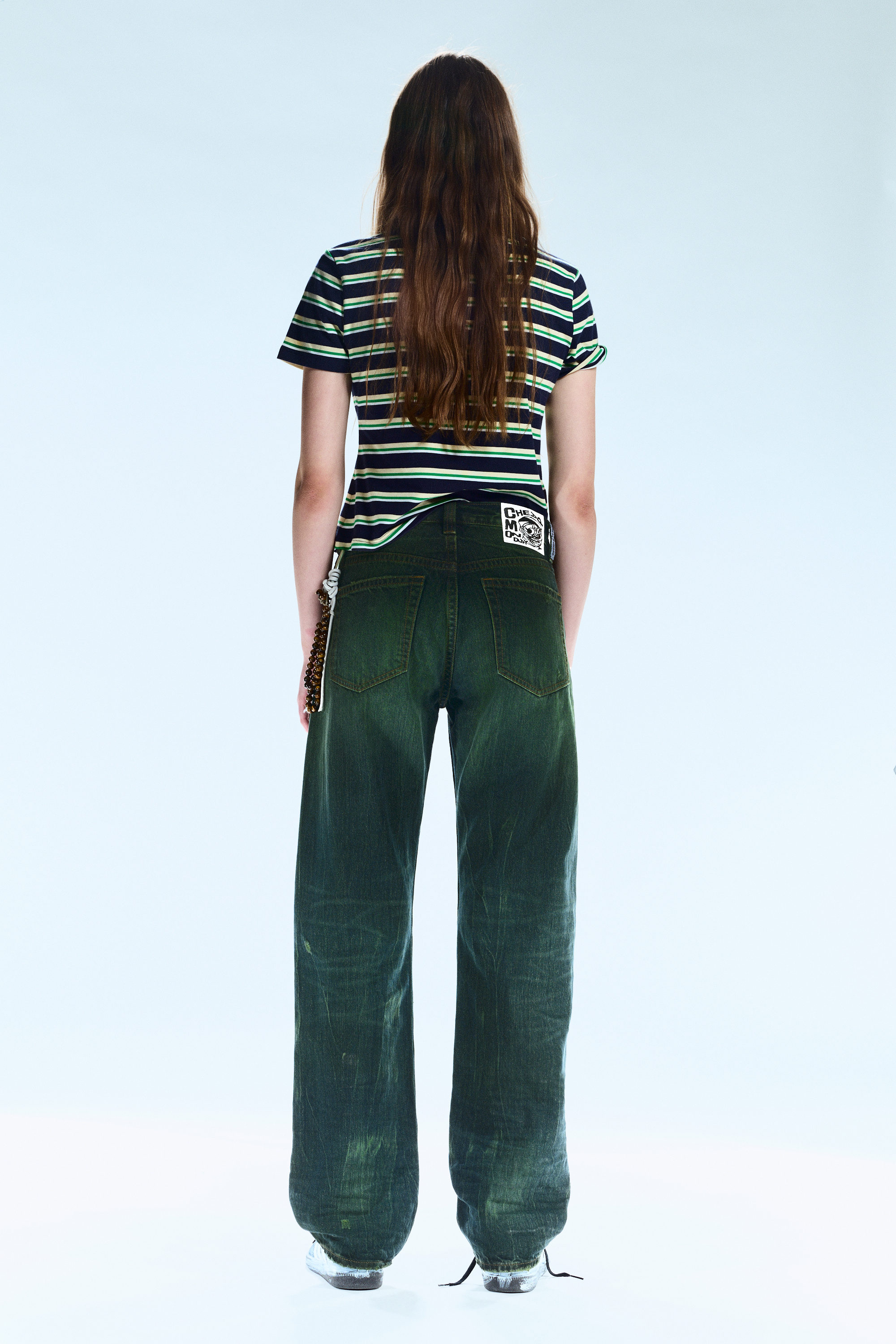 Vert marin - Vert - Jean droit standard taille basse unisexe Anti - 6