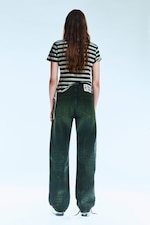 Marine Green - Green - Anti Unisex Low Waist Regular Straight Jeans - 5