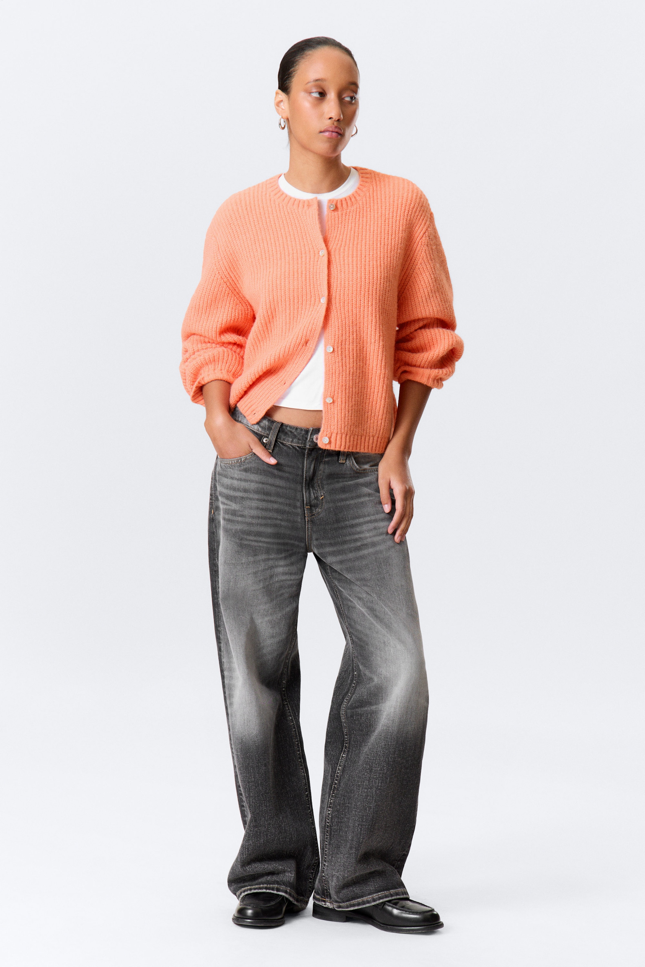 Hellorange - Weicher Strickcardigan - 2