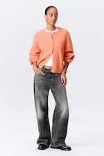 Light Orange - Soft Knitted Cardigan - 1