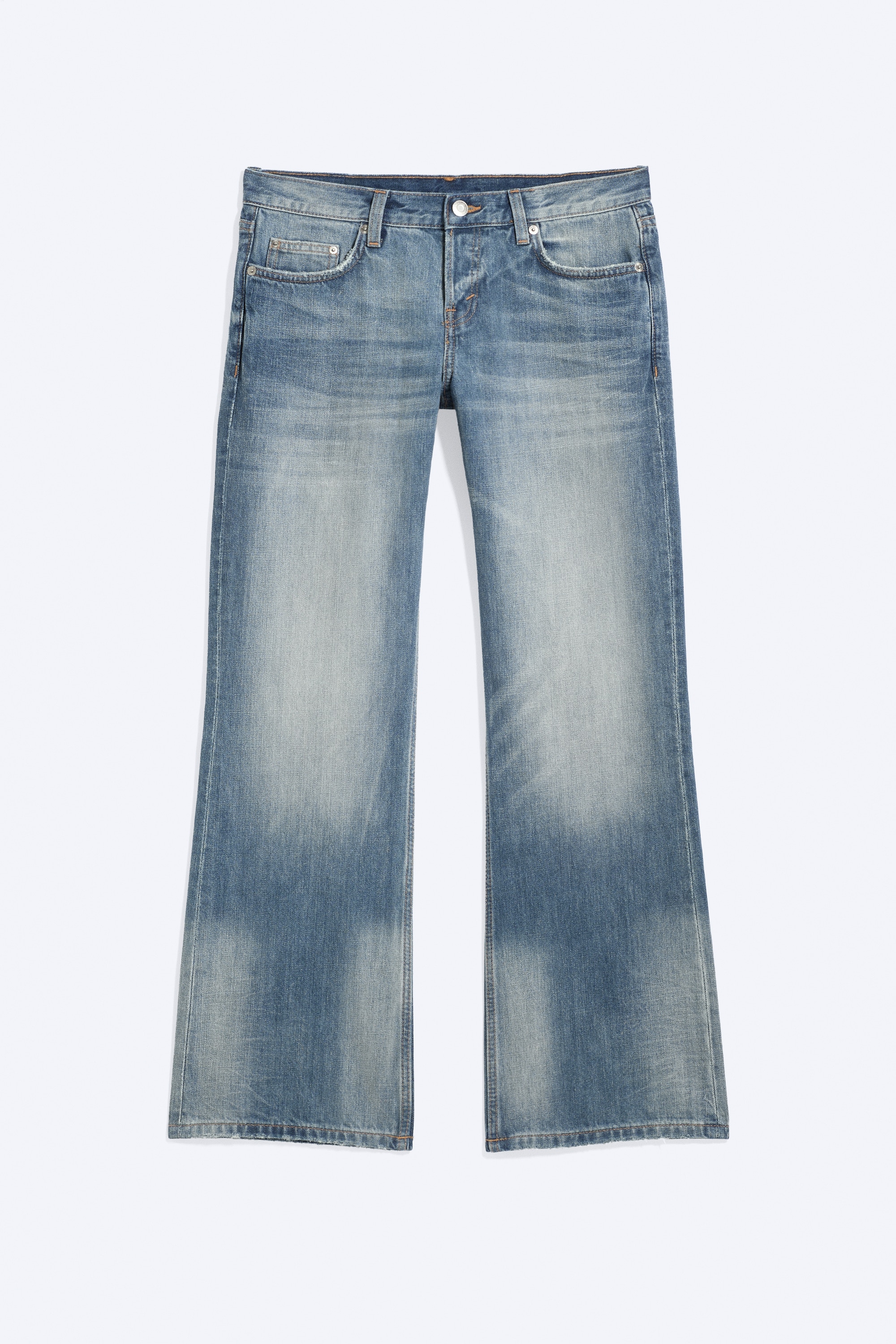 Aura bootcut-jeans med lavt liv og avslappet passform - Hunter Blue – middels blå