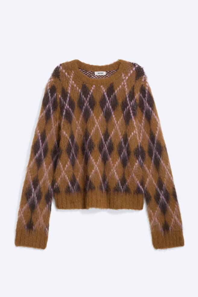 Pulover Tricotat - Maro Argyle/Roz - 1