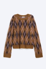Brown Argyle - Knitted Sweater - 6