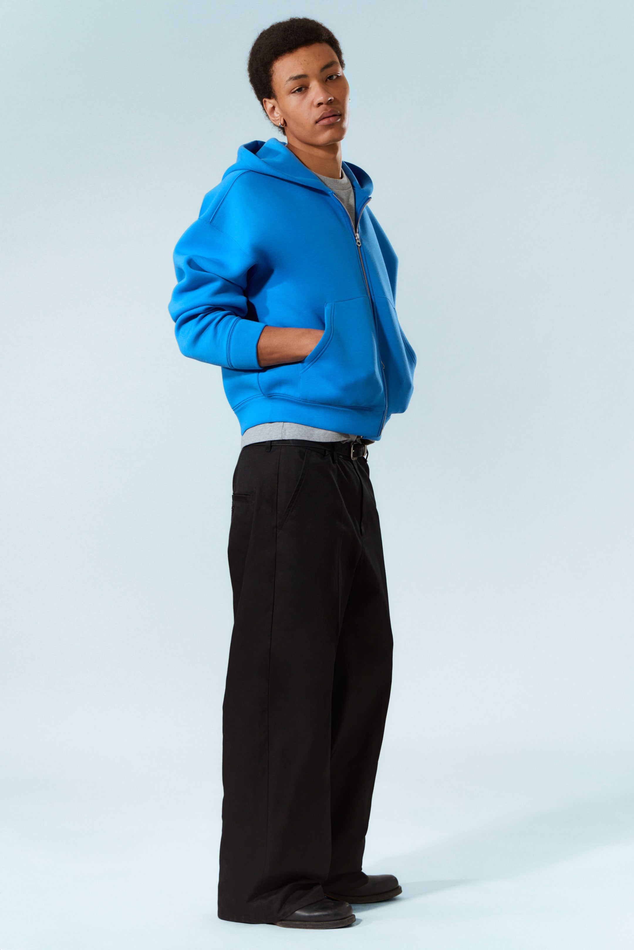 Leuchtendes Blau - Scuba-Kapuzenpullover mit Reißverschluss Simon - 1