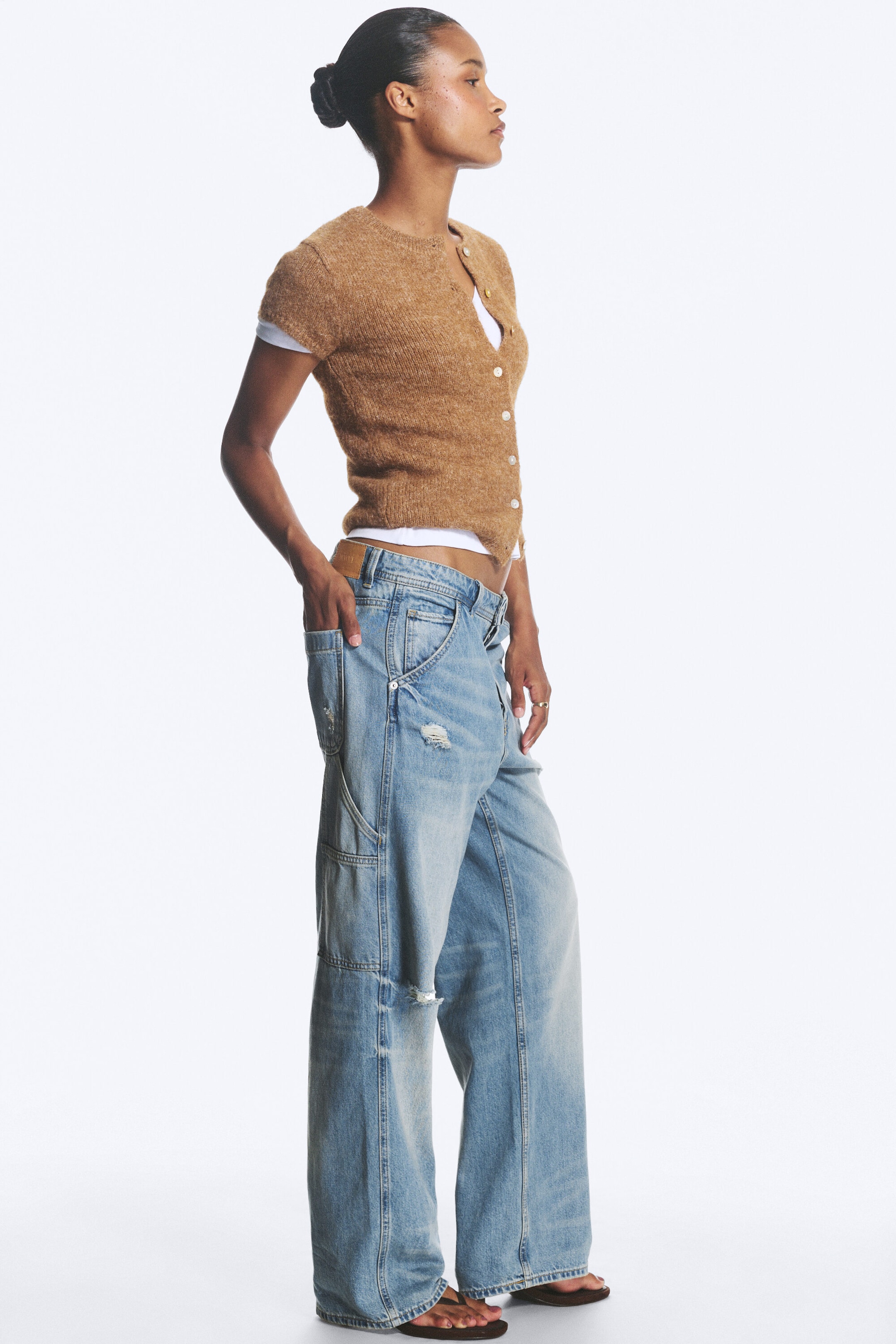 Faded Blue - Bleu moyen - JEAN WAVE TAILLE BASSE COUPE LOOSE - 2