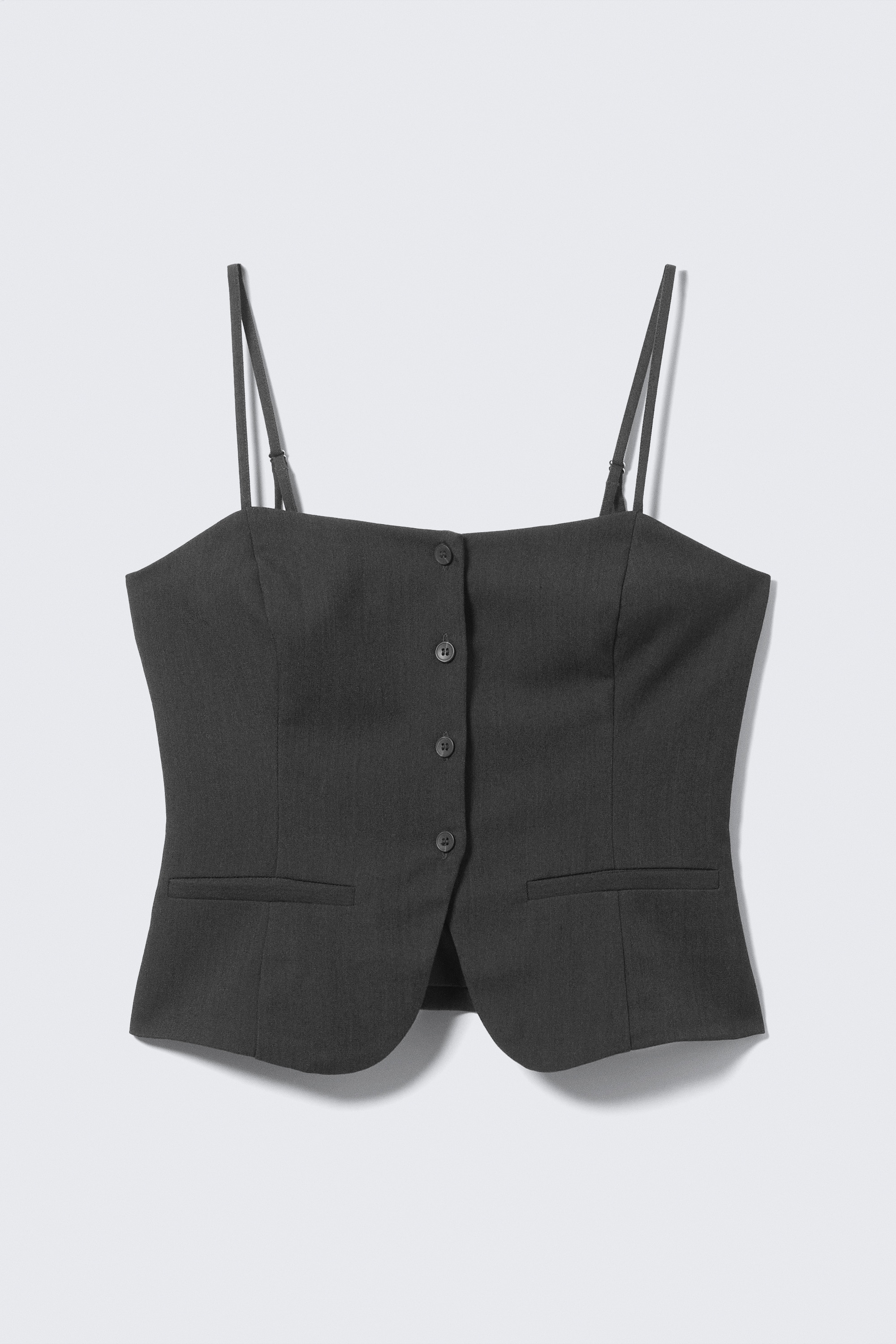 Chaleco de traje de corte slim - Gris oscuro jaspeado