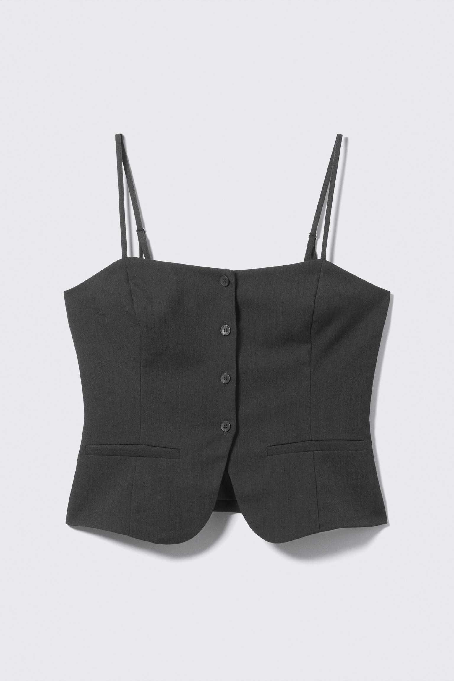 Slim Fit Suiting Waistcoat - Dark Grey Melange - 2