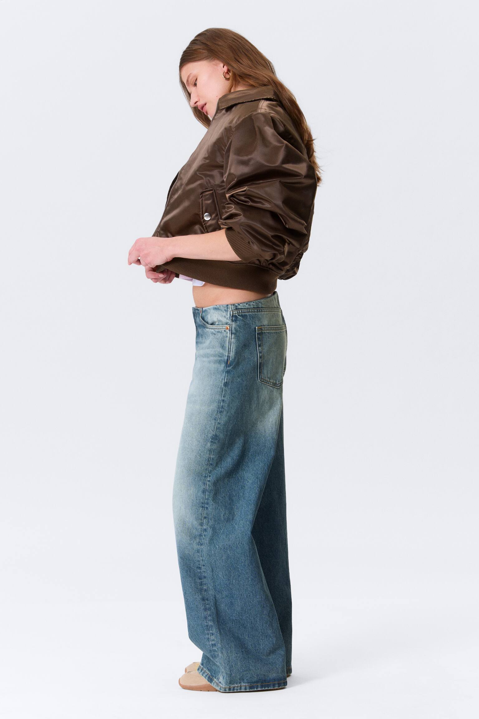 Jeans Paz de tiro bajo sin cinturilla - Blue Horses - Medium Blue - 6