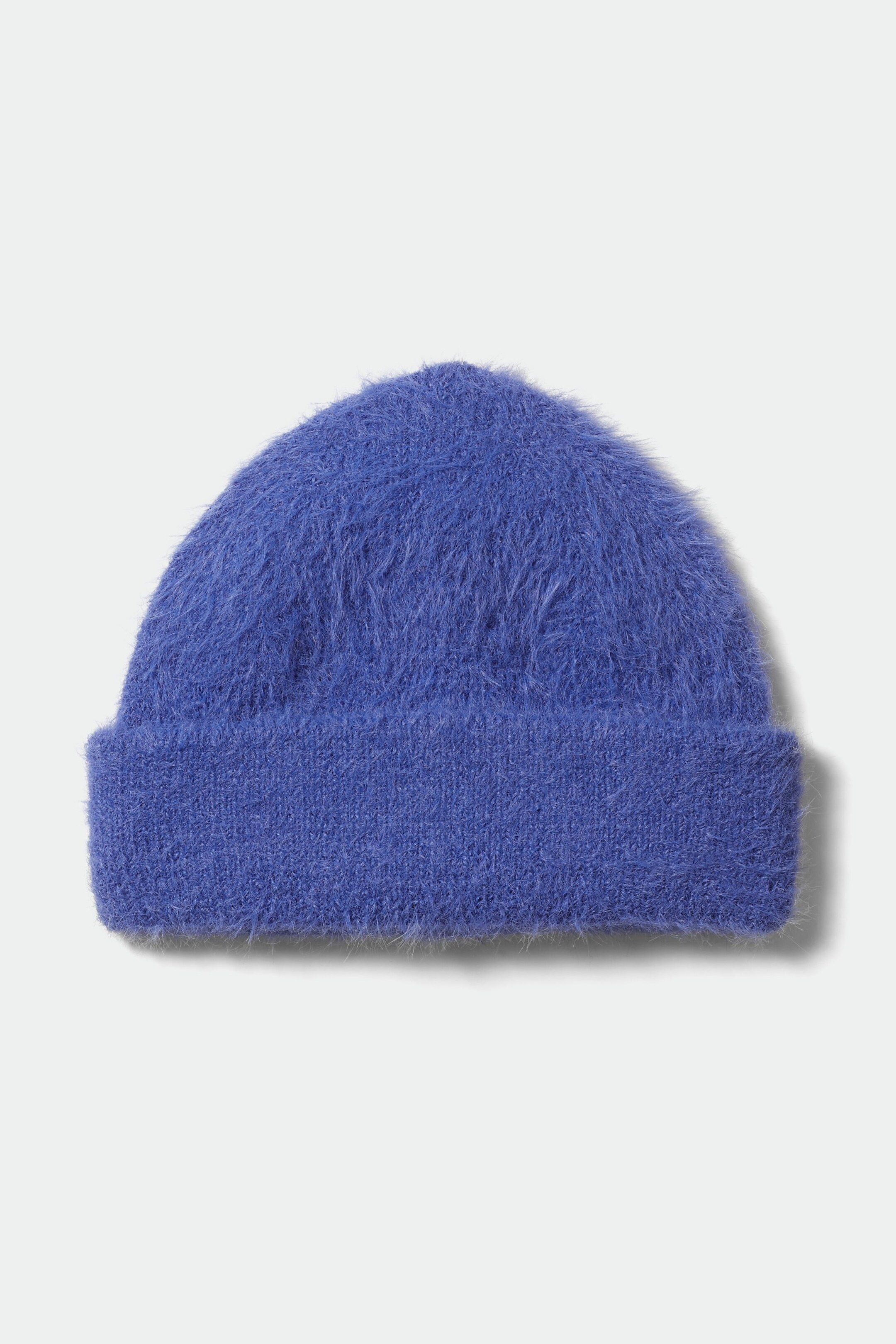 Blue - Ella Hairy Knit Beanie - 0