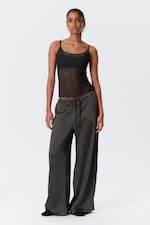 Dark Grey - Lace Pyjama Tank Top - 1