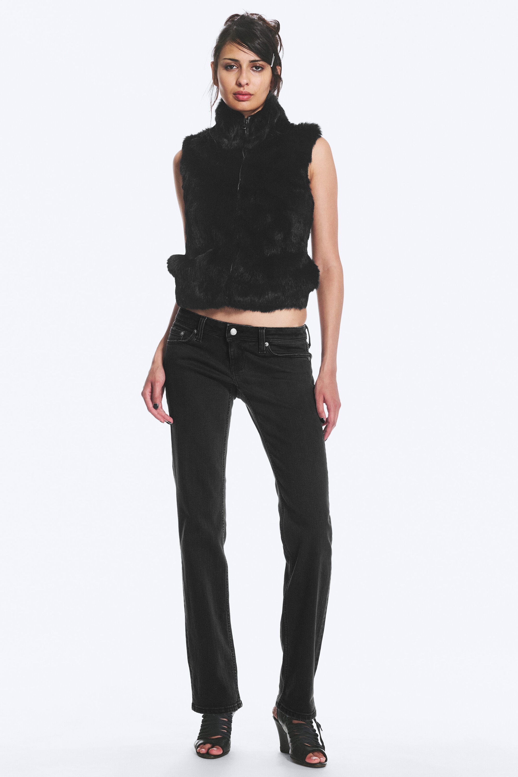 Washed Black - Black - RIOT LOW WAIST SLIM FIT BOOTCUT JEANS - 1