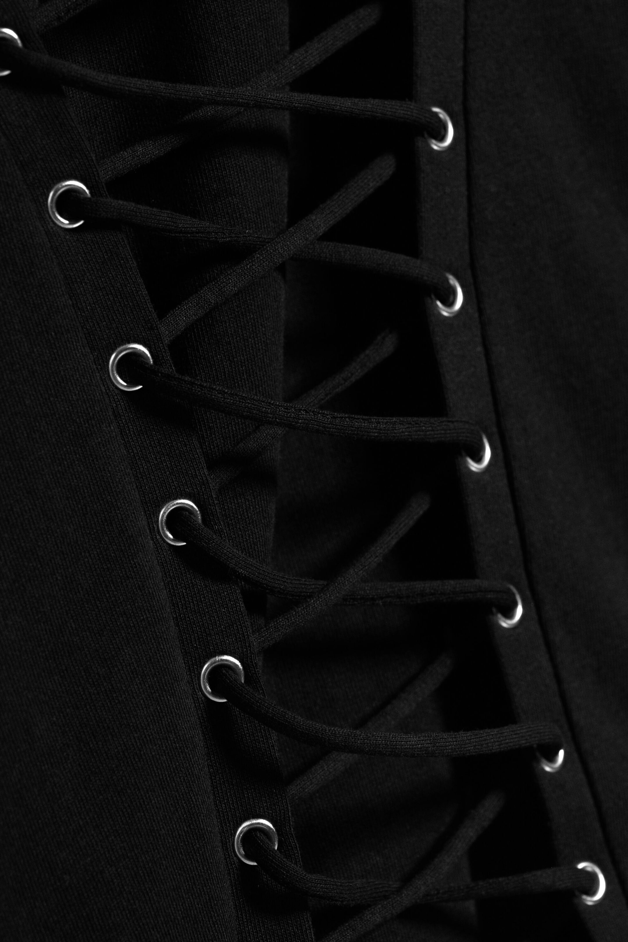 Noir - Top à manches longues dos croisé - 6
