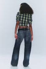 Star Blue - Mörkblå - Messy Low Rise Regular Straight Jeans - 4