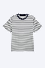 White - Striped Navy - Classic Boxy T-shirt - 0