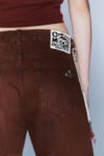 Verwaschenes Dunkelrot - CM x LB Boo Bootleg Washed Red Unisex Jeans - 3
