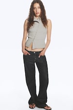 Blue Rinse - Dark Blue - Aura Low Rise Relaxed Bootcut Jeans - 1